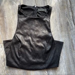 Black crop top with side mesh